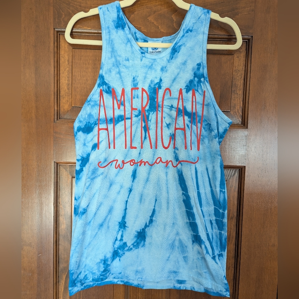 Boutique tie dye tank top - small - blue & red - American Woman - summer fit